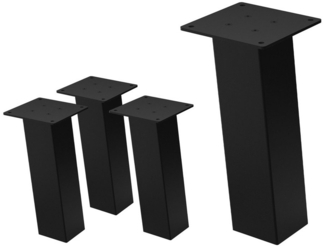 ML-DESIGN Tischbein 4er Set Tischbeine schräg Möbelfüße und Tischgestell aus Stahl, Bankkufen I-Design 30cm Schwarz glänzend Möbelbeine 96° Neigung