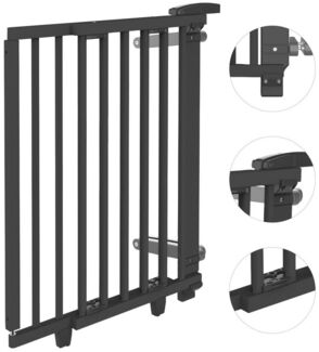 Geuther Treppenschutzgitter Oris zum Bohren 67-135 cm Schwarz, Für Erwachsene leicht zu öffnen