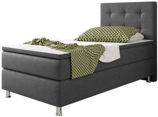 Inter Boxspringbett Köln Webstoff Anthrazit 90x200 cm