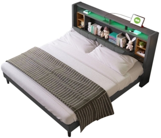 Ulife Polsterbett Doppelbett mit LED-Beleuchtung (Packung, 1 Bett)