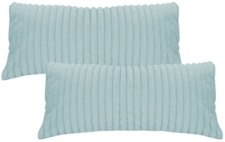 KEAYOO Bettwäsche Flauschiger Kunstfell-Streifen, 2 teilig, Plüsch Bettwäsche 135x200 cm für Winter Kissenbezug 80x80 cm