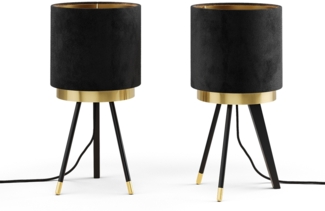 Tischlampe Goldamo Schwarz 23 x 46 cm 2er-Set Vicco