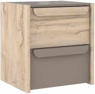 Kommode MALAKKA 2 Schubladen Optik: Bianco Eiche Basalt von Forte