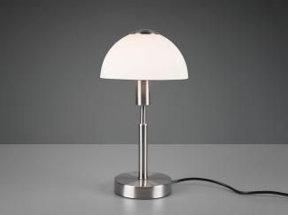 Reality Leuchten LED Nachttischlampe, Dimmfunktion, LED wechselbar, Warmweiß, Bauhaus-stil Pilz-Lampe per Touch dimmbar, Glas Lampenschirm, H: 33cm