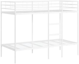 vidaXL Etagenbett ohne Matratze Weiß 100x190 cm Stahl 42000330