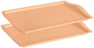 Engelland Tablett Serviertablett, Kunststoff, (Vorteils-Set, 2-tlg, L 46,5 x B 33 x H 3 cm), Moderne Verzierung, BPA-frei, rechteckig, Mehrweg, wiederverwendbar