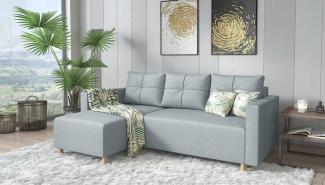 Stylefy Livenza Ecksofa Strukturstoff Grau Links