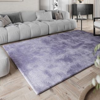 Homie Living Teppich Pisa, rund, Höhe: 25 mm, Hochflor, Microfaser, uni, weich, Shaggy, Wohnzimmer, Schlafzimmer
