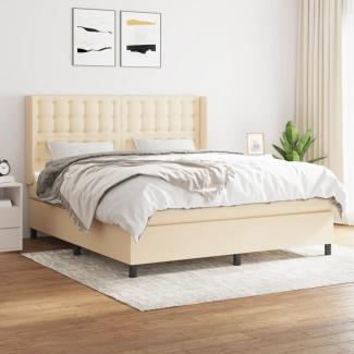 Boxspringbett mit Matratze Stoff Creme 160 x 200 cm