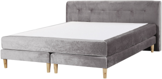 Boxspringbett 'Marquise' Samtstoff  Grau 180x200cm