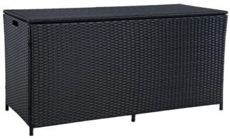 Polyrattan Auflagenbox Kissenbox Gartenbox 114 cm Aufbewahrungsbox Truhe Schwarz