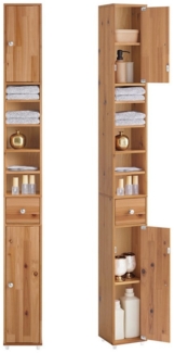 SoBuy Hochschrank BZR34 Badezimmerschrank mit 5 Fächern Badschrank Badregal