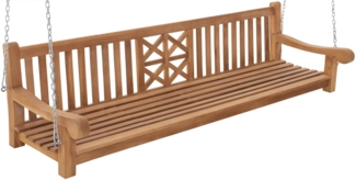 CLP Schaukelbank Farm Teakholz wetterfest mit Befestigungsmaterial,teak 240 cm