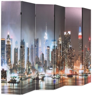 vidaXL Raumteiler klappbar 228 x 170 cm New York bei Nacht 245864