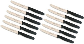 Marsvogel | Tischmesser | 12 Stück | schwarz | PP-Griffe | Tafelmesser