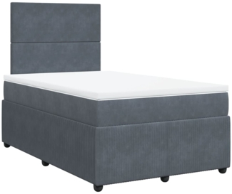 vidaXL Boxspringbett mit Matratze Dunkelgrau 120x200 cm Samt 3292305