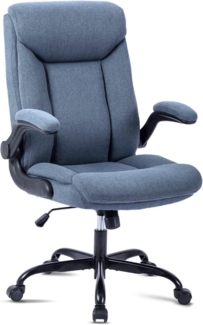 Ergonomischer Bürostuhl mit hochklappbarer Armlehne, höhenverstellbar, navy blau