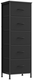 SONGMICS Kommode, Schrank, 5 Stoffschubladen, für Schlafzimmer, Flur, Wohnzimmer, schwarz
