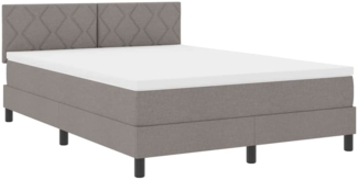 vidaXL Boxspringbett mit Matratze Taupe 140x190 cm Stoff 3342286