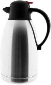 Isolierkanne 2,0L Thermoskanne in Silber aus Edelstahl Kaffeekanne Teekanne