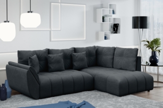 AX LIVING Kayseri Eckschlafcouch mit Bettkasten 266 cm grau