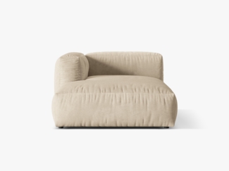 Micadoni Chaise Longue Martina 1-Sitzer Samt Helles Beige Links