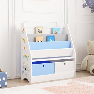 Kinderregal Neda Koala-Motiv Weiß/Grau/Blau [en. casa]