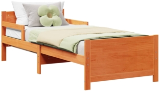 vidaXL Bettrahmen mit Kopfteil Wachsbraun 80 x 200 cm Holzwerkstoff 877211