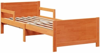 vidaXL Bettrahmen mit Kopfteil Wachsbraun 80 x 200 cm Holzwerkstoff 877211