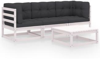 vidaXL 4-tlg. Garten-Lounge-Set mit Kissen Kiefer Massivholz 3076375