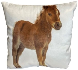 Mars & More Dekokissen Kinder Kissen Pony Pferd Samt Klein 25 cm, Extra Klein