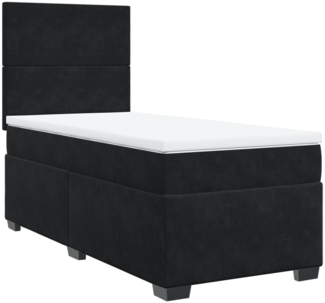 vidaXL Boxspringbett mit Matratze Schwarz 90x190 cm Samt 3290782