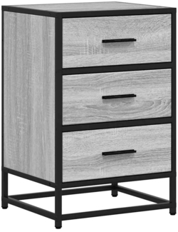 vidaXL Nachttisch Grau Sonoma 40x34,5x60 cm Holzwerkstoff und Metall 848722
