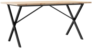 vidaXL Esstisch X-Gestell 160x80x75,5 cm Massivholz Kiefer & Gusseisen 3282765