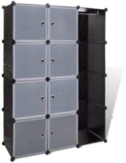 vidaXL Modularer Schrank mit 9 Fächern 109x36,5x143cm Schwarz und Weiß 240497