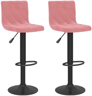 vidaXL Barhocker 2 Stk. Rosa Samt 333736