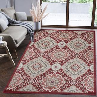 Mazovia Orientteppich Oriente Teppich - Traditioneller Teppich Orient Rot Beige, 160 x 220 cm, Geeignet für Fußbodenheizung, Pflegeleicht, Wohnzimmerteppich