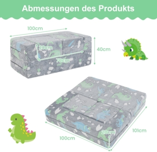 Modulares Kindersofa im Dunkeln leuchtendes Spielsofa Modulsofa Dinosaurier