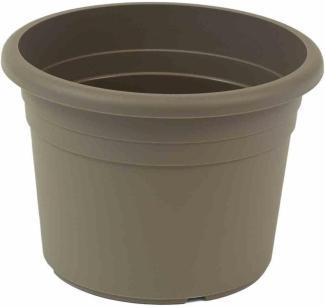 SIENA GARDEN Topf CILINDRO 15 cm taupe rundes Kunststoffgefäß mit Bodenlöchern