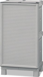 Dmora Arlinda Outdoor-Garderobe, Outdoor-Möbel, Mehrzweck-Balkongarderobe, Outdoor-Schrank, 100 % Made in Italy, Hellgrau, 50 x 39 x 92 cm