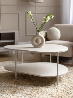 Compleo Couchtisch mit Regale PLAYAS, Modern Kaffeetisch für Wohnzimmer, 90x65x45