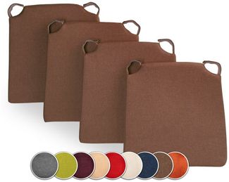 sunnypillow Stuhlkissen 4er Set Kissen Maße: 42 (vorne), 35 (hinten) x 40 x 5 cm