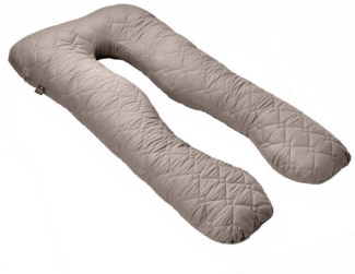 SEI Design Seitenschläferkissen Bodypillow - Körperkissen taupe, Seitenschläferkissen mit Bezug, 1-tlg, Schwangerschaftskissen gesteppt, 2x Reißverschluss