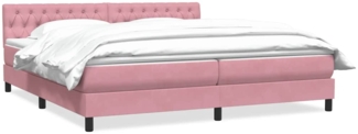 vidaXL Boxspringbett mit Matratze Rosa 180x220 cm Samt 3316562