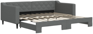 vidaXL Tagesbett Ausziehbar Dunkelgrau 90x190 cm Stoff 3197437