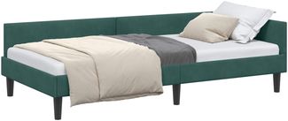 vidaXL Eckbettgestell Dunkelgrün 90 cm x 200 cm SamtundSperrholz 42016156