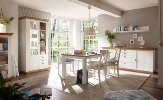 Landhaus Esszimmer Set 312cm pinie weiß wotan eiche Esstisch Sideboard