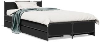 vidaXL Bettgestell mit Schubladen Schwarz 75x190 cm Holzwerkstoff 3279972