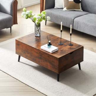 Ofcasa Couchtisch Sofatisch höhenverstellbarer (1 Tisch), Versenkbarer Wohnzimmertisch, Hubplatte Beistelltisch