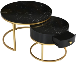 ComfortXL Couchtisch M1873, Holzwerkstoff, Schwarz, 70x48x70cm